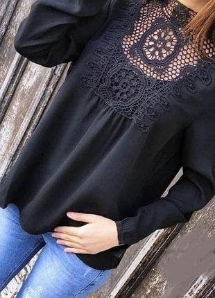 Zara блуза вільна прозора з вишивкою чорна жіноча прозора