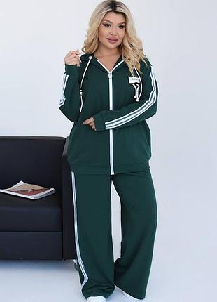 Жіночий спортивний костюм з широкими штанами, жіночий костюм з лампасами