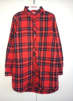 Нарядне нарядное класичне ошатне модне платье шкільне плаття сукня червона в клітинку з довгим рукавом шкільне некст next для дівчинки 7 років 122