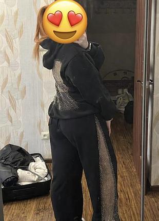 Штани на флісі +камінчики 😍