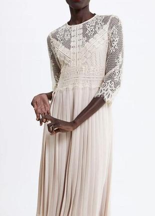 Вишукана ефектна сукня з мереживом від zara в ідеальному стані р.s/м