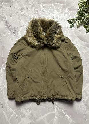 Куртка утеплена з хутром y2k vintage faux fur collar bella swan core