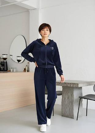 Велюровый спортивный костюм синий черный шоколад сирень