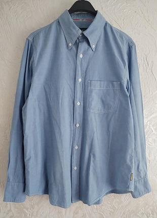 Голубая хлопковая рубашка от armani jeans