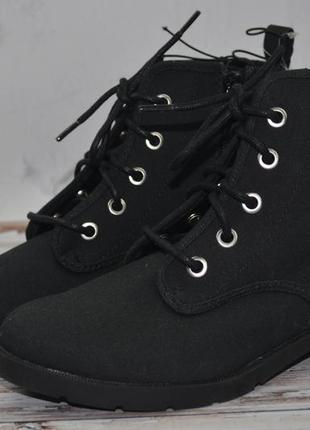 34 / 37 размер h&m новые фирменные деми парусиновые холщовые ботинки до щиколотки девочке5 фото
