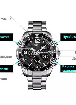 Наручные часы для военных skmei 1649bk, часы наручные электронные тактические, часы wr-987 армейские скмей