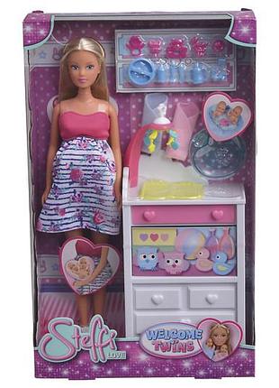 Ляльковий набір штеффі вагітна двійнею з немовлятами та аксес., 3+ (5733333)