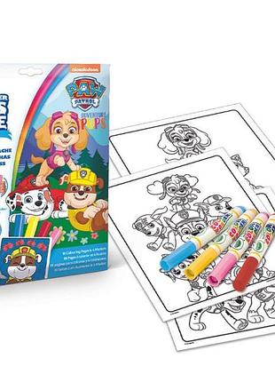 Cw розмальовка "paw patrol", 18 сторінок та 4 фломастери (75-2814-m)