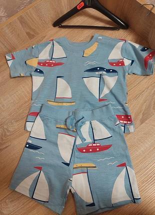 ⛵ детский летний костюм primark cares (футболка + шорты)