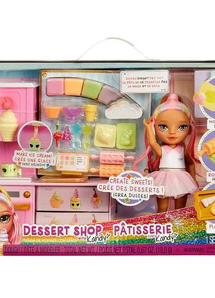 Ігровий набір з лялькою rainbow high серії "littles" – кондитерська кенді (з аксес.) (522058)