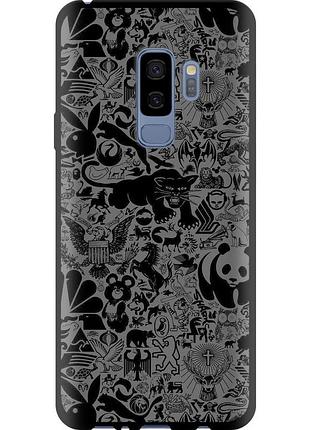 Чехол tpu на телефон samsung galaxy s9 plus чёрно-серый стикер бомбинг "2432b-1365-58250"