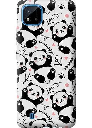 Чехол 2d пластиковый на телефон realme c11 2021 панды "4318t-2485-58250"
