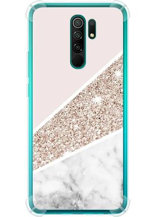 Чохол силіконовий протиударний с посиленими кутами на телефон xiaomi redmi 9 пастельний мармур "4342sp-2019-58250"