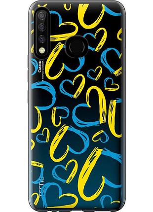 Чохол силіконовий патріотичний на телефон tecno camon 12 cc7 серця ua "5292u-2432-58250"