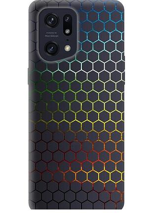 Чехол силиконовый на телефон oppo find x5 pro переливающиеся соты "498u-2603-58250"