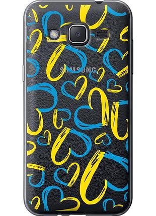 Чохол силіконовий патріотичний на телефон samsung galaxy j2 j200h серця ua "5292u-190-58250"