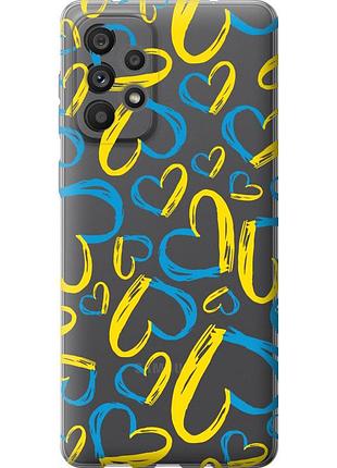 Чехол силиконовый патриотический на телефон samsung galaxy a73 a736b сердца ua "5292u-2586-58250"
