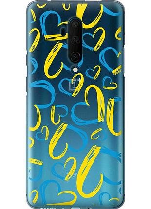 Чехол силиконовый патриотический на телефон oneplus 7t pro сердца ua "5292u-1810-58250"