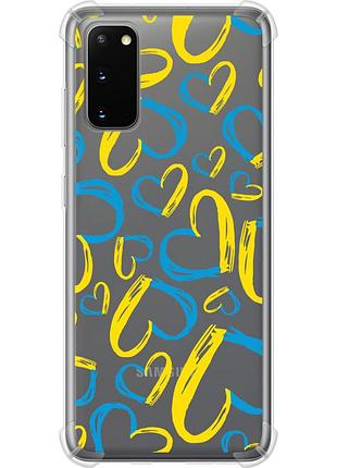 Чехол силикон с усиленными углами патриотический на телефон samsung galaxy s20 сердца ua "5292sp-1824-58250"