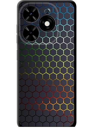 Чехол tpu на телефон tecno spark go 2024 переливающиеся соты "498b-3432-58250"