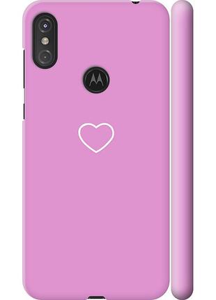 Чехол 3d пластиковый матовый на телефон motorola one power сердце 2 "4863m-1588-58250"