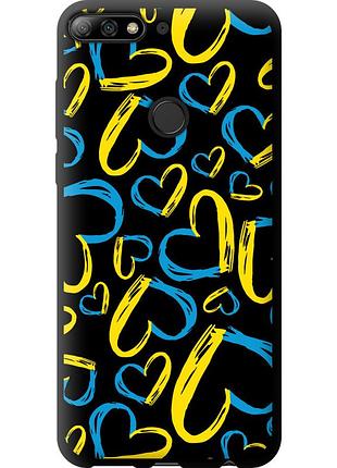 Чехол tpu патриотический на телефон huawei y7 prime 2018 сердца ua "5292b-1509-58250"