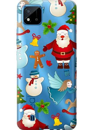 Чехол 2d пластиковый на телефон realme c11 2021 новогодний 1 "4614t-2485-58250"