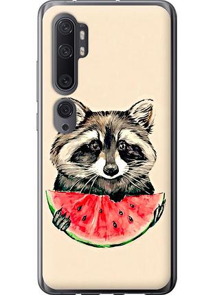 Чехол силиконовый на телефон xiaomi mi note 10 енотик с арбузом "4605u-1820-58250"