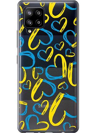 Чехол силиконовый патриотический на телефон samsung galaxy a42 a426b сердца ua "5292u-2098-58250"