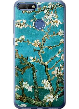 Чехол 2d пластиковый на телефон huawei y6 prime 2018 винсент ван гог. сакура "841t-1441-58250"