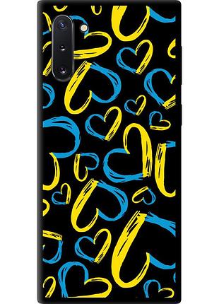 Чехол tpu патриотический на телефон samsung galaxy note 10 сердца ua "5292b-1718-58250"