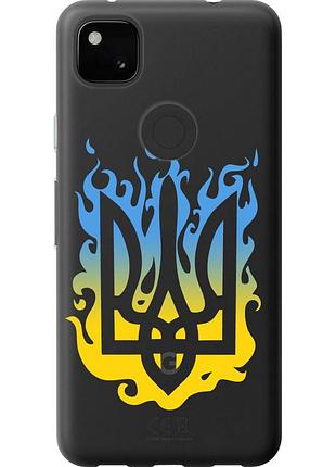 Чохол силіконовий патріотичний на телефон google pixel 4a герб v1 "5258u-1935-58250"