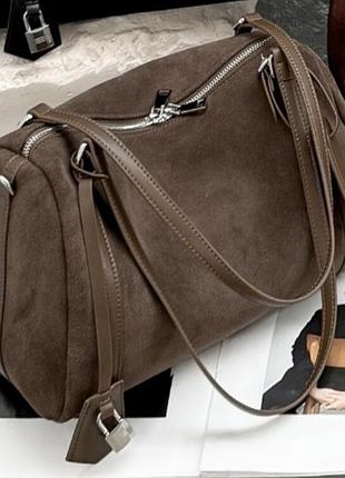 Жіноча сумка із натуральної замші