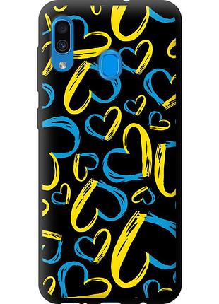 Чехол tpu патриотический на телефон samsung galaxy a20 2019 a205f сердца ua "5292b-1761-58250"