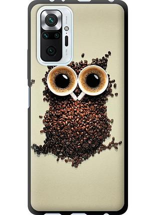 Чехол tpu на телефон xiaomi redmi note 10 pro сова из кофе "777b-2297-58250"