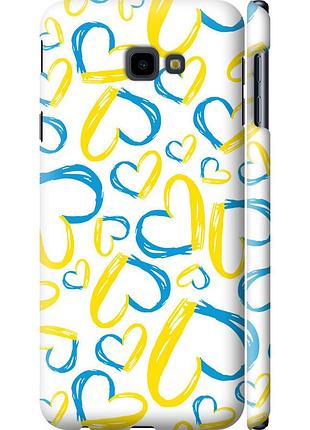 Чохол 3d пластиковий матовий патріотичний на телефон samsung galaxy j4 plus 2018 серця ua "5292m-1594-58250"