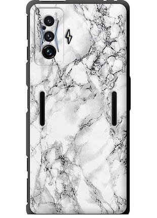 Чехол tpu на телефон xiaomi poco f4 gt мрамор белый "4480b-2958-58250"