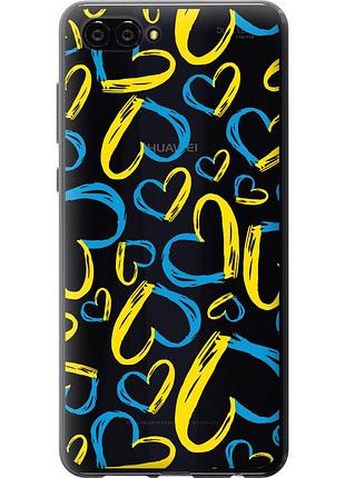 Чехол силиконовый патриотический на телефон huawei nova 2s сердца ua "5292u-1388-58250"