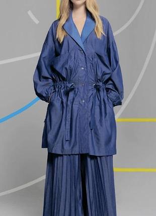 Стильний  дизайнерський тренч з полегшеного деміну від бренду steventai, розмір єдиний