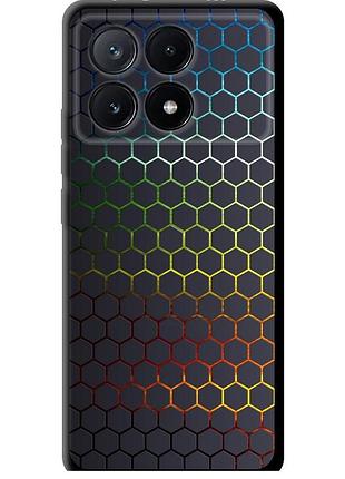 Чехол tpu на телефон xiaomi poco x6 pro переливающиеся соты "498b-3497-58250"