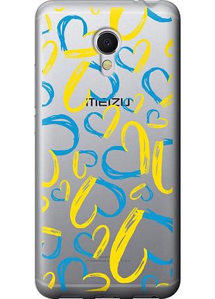 Чохол 2d пластиковий патріотичний на телефон meizu mx6 серця ua "5292t-259-58250"