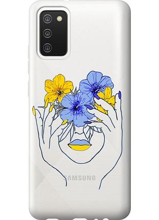Чохол силіконовий патріотичний на телефон samsung galaxy a02s a025f дівчина v4 "5276u-2203-58250"