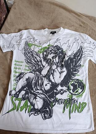 Футболка, xs/s/m, оверсайз, длина 74, грудь 120, плечи 54см