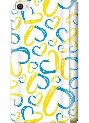 Чехол 3d пластиковый матовый патриотический на телефон xiaomi mi5 сердца ua "5292m-180-58250"
