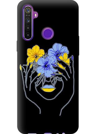 Чехол tpu патриотический на телефон realme 5 девушка v4 "5276b-1862-58250"