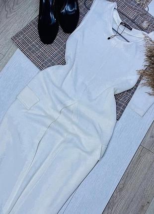 Новий вʼязаний кардиган zara m довгий кардиган білий з розрізом зара
