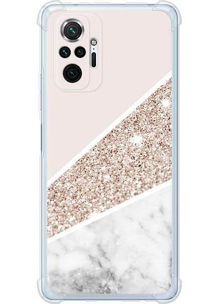 Чохол силіконовий протиударний с посиленими кутами на телефон xiaomi redmi note 10 pro пастельний мармур "4342sp-2297-58250"