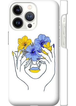 Чехол 3d пластиковый матовый патриотический на телефон iphone 13 pro девушка v4 "5276m-2372-58250"