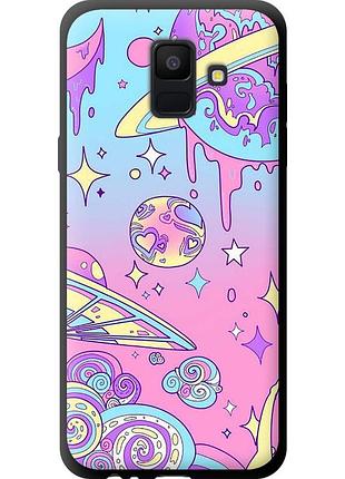 Чехол tpu на телефон samsung galaxy a6 2018 розовая галактика "4146b-1480-58250"