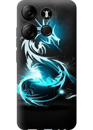 Чохол силіконовий на телефон infinix smart 7 біло-блакитний вогненний дракон "113u-3195-58250"